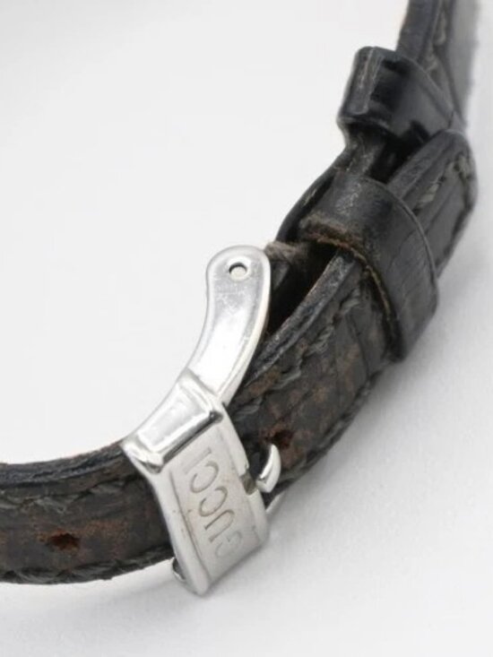 GUCCI 3000L Watch Quartz 25 mm Stainless Steel Embossing Leather Black 05LC590 main image 5